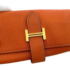 Hermes Key Case Orange Bearn Key Holder Leather Chevre — view 7