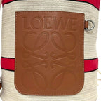 Loewe Drawstring Shoulder Bag Sella Natural White Brown Paula's Ibiza Anagram — view 7