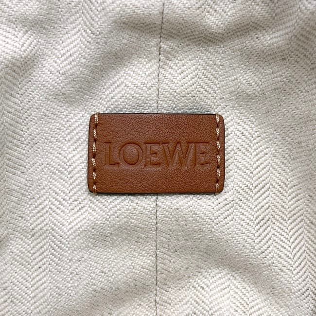Loewe Drawstring Shoulder Bag Sella Natural White Brown Paula's Ibiza Anagram — view 6