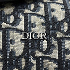 Dior Shoulder Bag Saddle Lola Navy Blue Canvas Leather — view 6