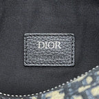 Dior Shoulder Bag Saddle Lola Navy Blue Canvas Leather — view 4