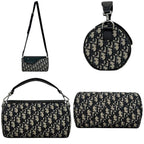Dior Shoulder Bag Saddle Lola Navy Blue Canvas Leather — view 2