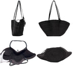 Loewe Basket Bag Shell Bag Black Anagram Raffia Elephant Glass — view 2