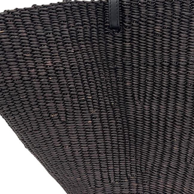 Loewe Basket Bag Shell Bag Black Anagram Raffia Elephant Glass — view 7