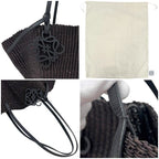 Loewe Basket Bag Shell Bag Black Anagram Raffia Elephant Glass — view 3