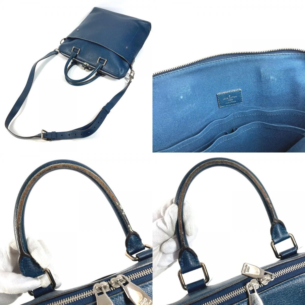 Louis Vuitton Shoulder Bag Grigori Taiga Leather Ocean Blue — view 8