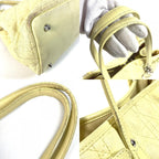 Dior Shoulder Bag Cannage Quilted Logo Leather Yellow — view 7