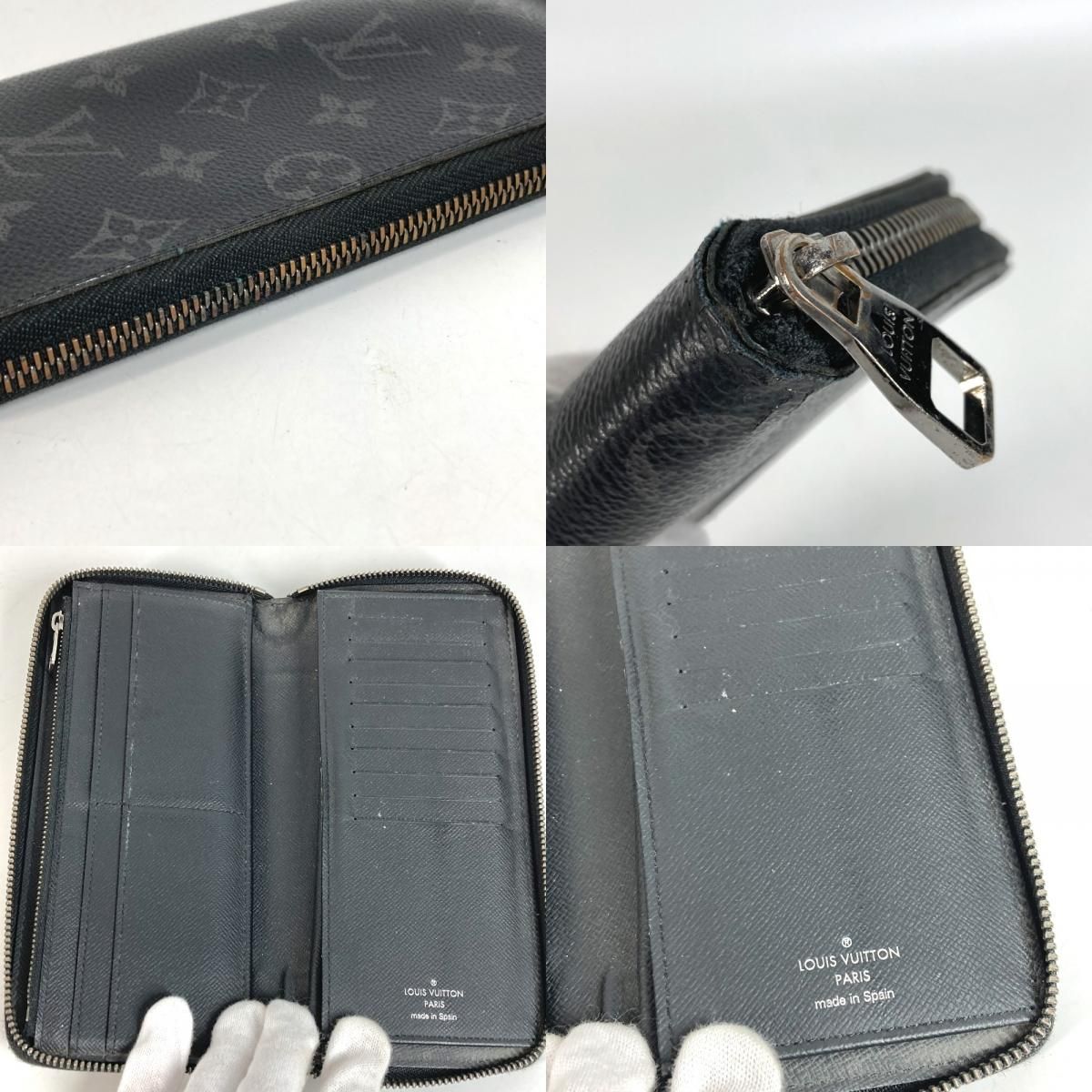 Louis Vuitton Wallet Zippy Vertical Monogram Eclipse Canvas Black — view 7