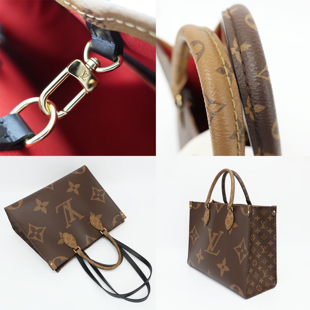 Louis Vuitton Ten On The Go Tote 2-Way Monogram Giant Reverse Gold Leather — view 9