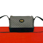 Gucci Vintage Micro GG Logo Leather Shoulder Bag Pochette Navy