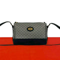Gucci Vintage Micro GG Logo Leather Shoulder Bag Pochette Navy