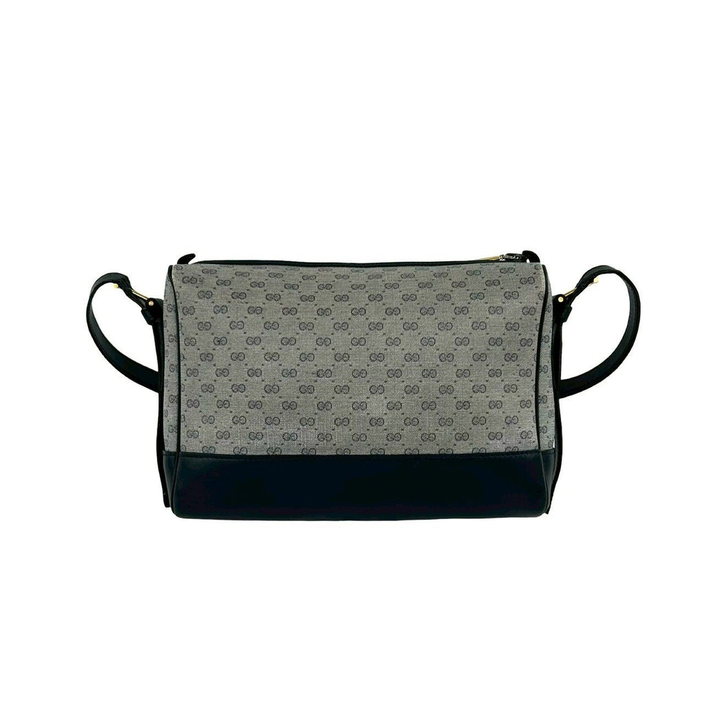 Gucci Vintage Micro GG Logo Leather Shoulder Bag Pochette Navy — view 3