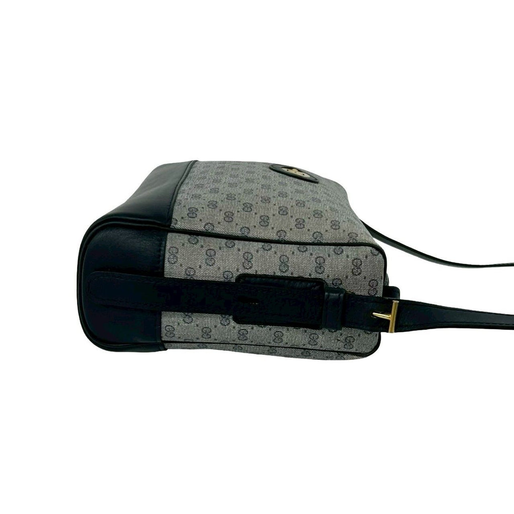 Gucci Vintage Micro GG Logo Leather Shoulder Bag Pochette Navy — view 6