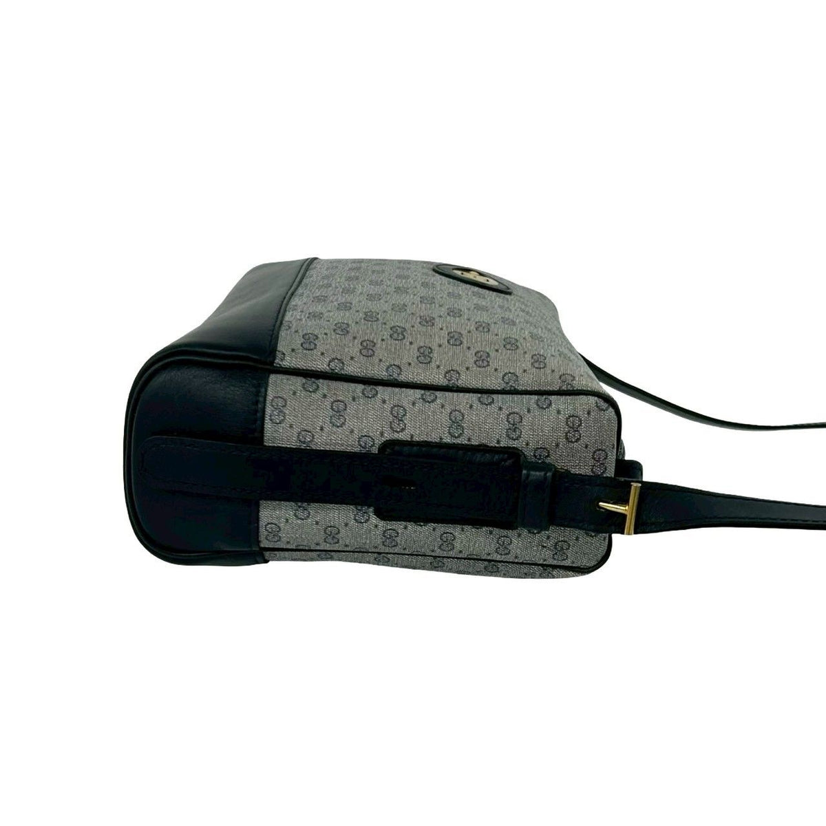 Gucci Vintage Micro GG Logo Leather Shoulder Bag Pochette Navy — view 6