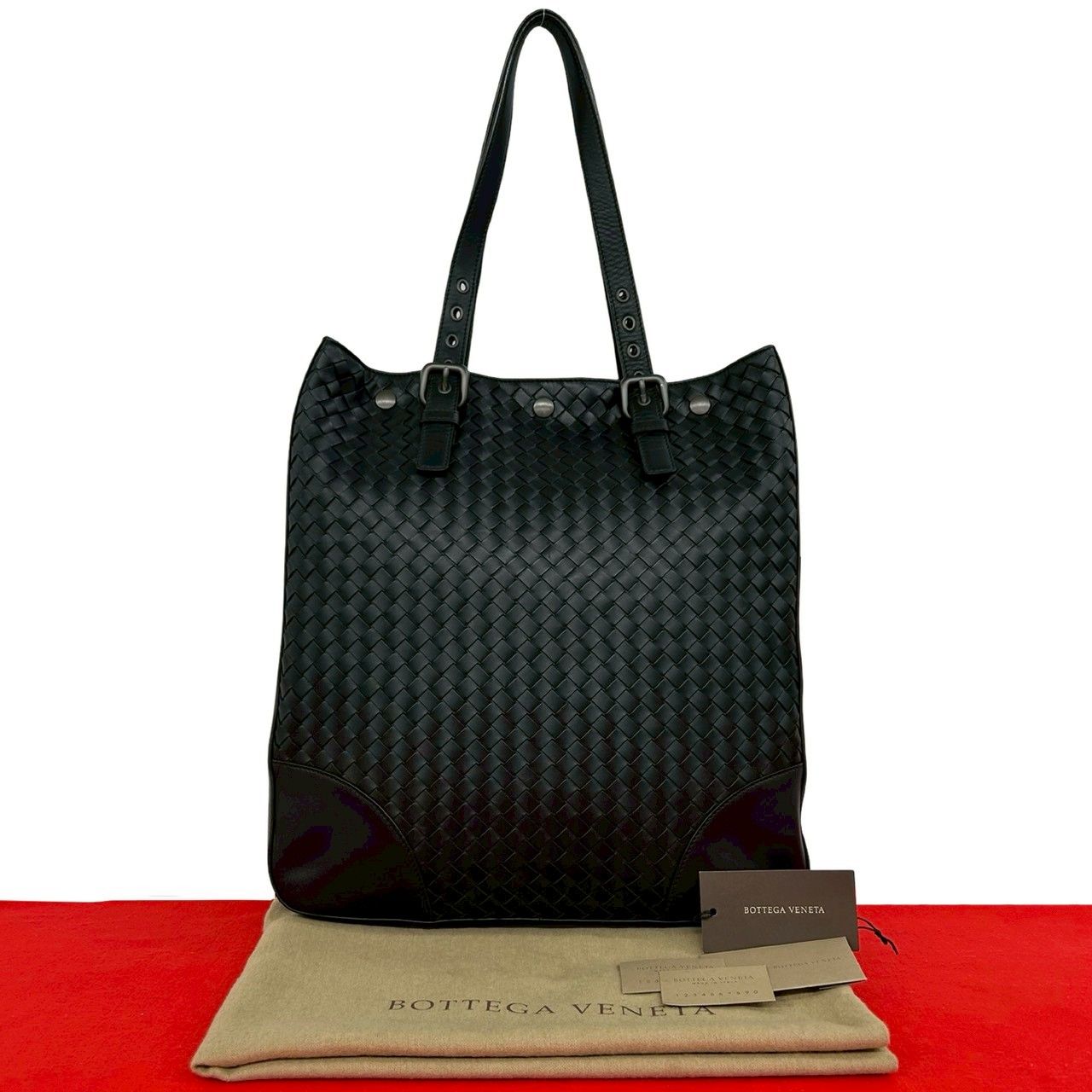 Bottega Veneta Leather Tote Business Handbag Black
