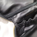 Chanel CC Logo Vanity Bag Caviar Leather Black — view 8