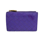 Bottega Veneta Bifold Wallet Maxi Intrecciato Purple Leather