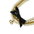 Dior Choker Gold Ivory Black Triple Strand Ribbon CD Logo Necklace