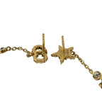 Dior Earrings Gold White Clear Star CD Logo Chain — view 3
