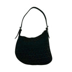 Fendi Vintage Zucchino FF Pattern Canvas Leather Mini Shoulder Bag Black — view 3