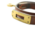 Hermes Double Tour Bracelet Bangle Strand Kell Leather Brown — view 6