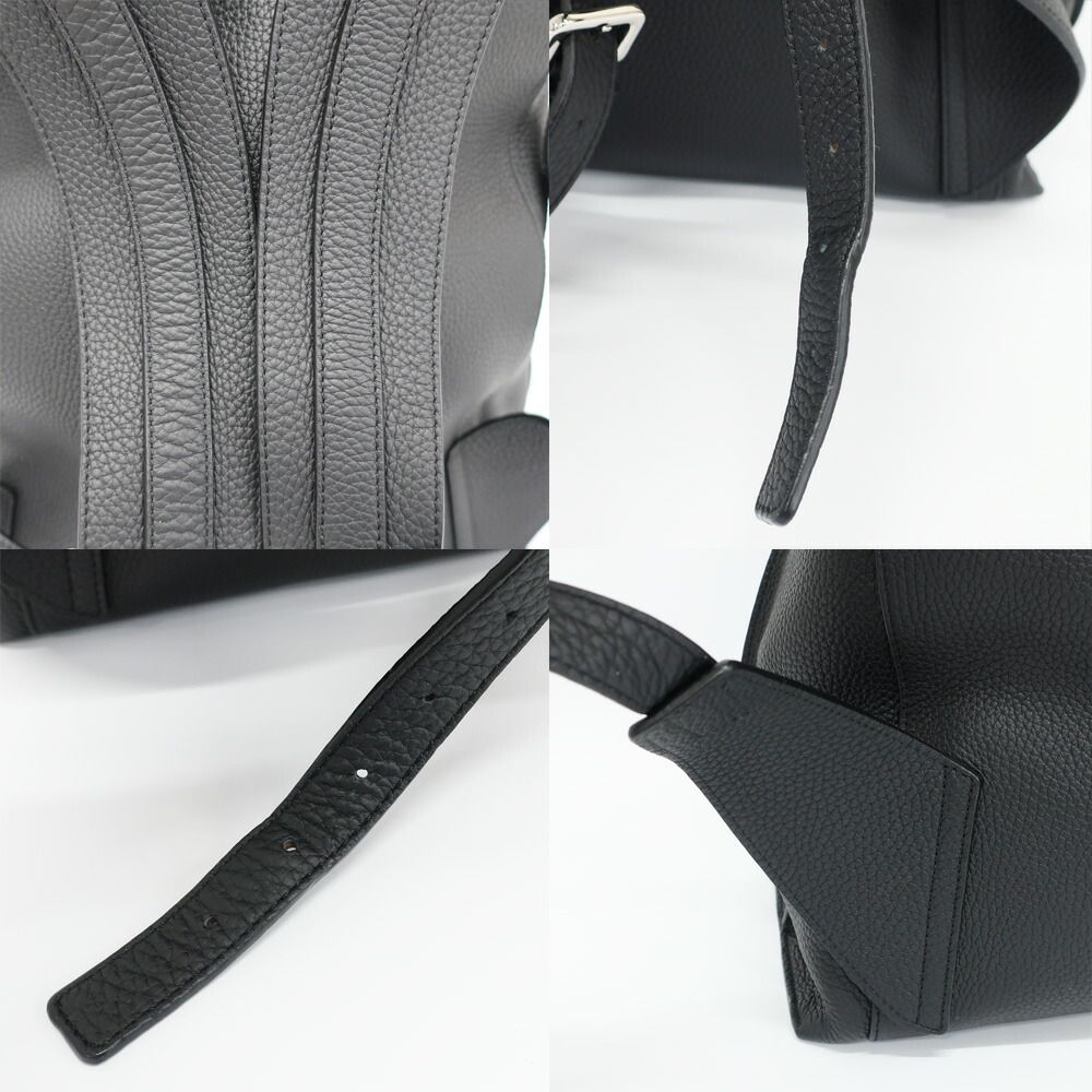 Loewe Ten T Backpack Black Silver Leather Anagram Logo — view 8