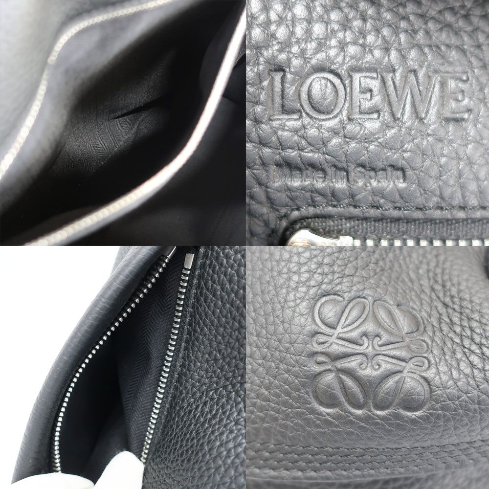 Loewe Ten T Backpack Black Silver Leather Anagram Logo — view 7