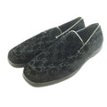 Gucci Loafers Moccasins GG Pattern Velour Leather 38.5 Black SS