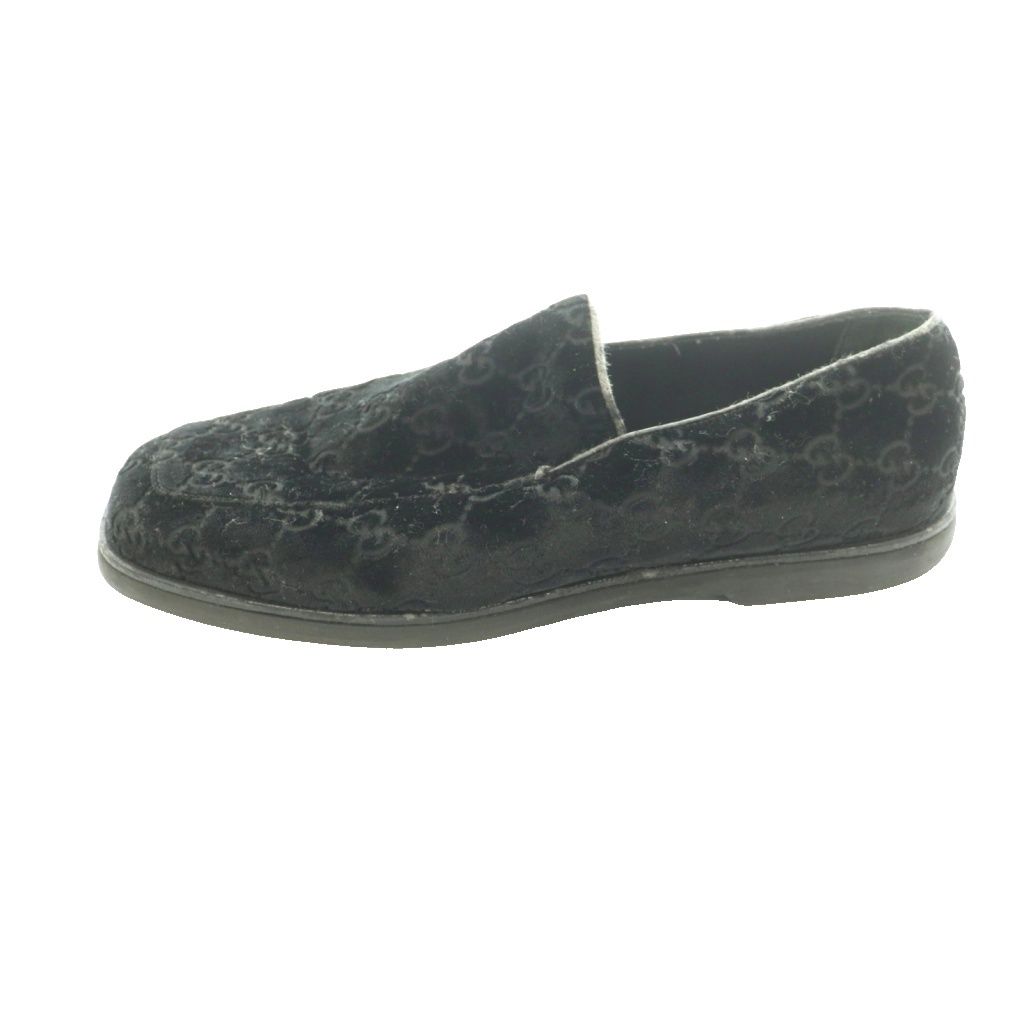 Gucci Loafers Moccasins GG Pattern Velour Leather 38.5 Black SS — view 2
