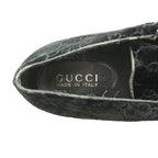 Gucci Loafers Moccasins GG Pattern Velour Leather 38.5 Black SS — view 7