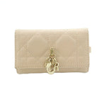 Dior Mydior Aster Cannage Key Case Quadruple Strand Leather Pink Key Holder