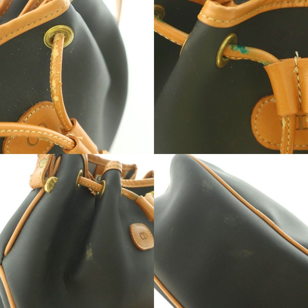 Dior Shoulder Bag Drawstring Navy Brown — view 7