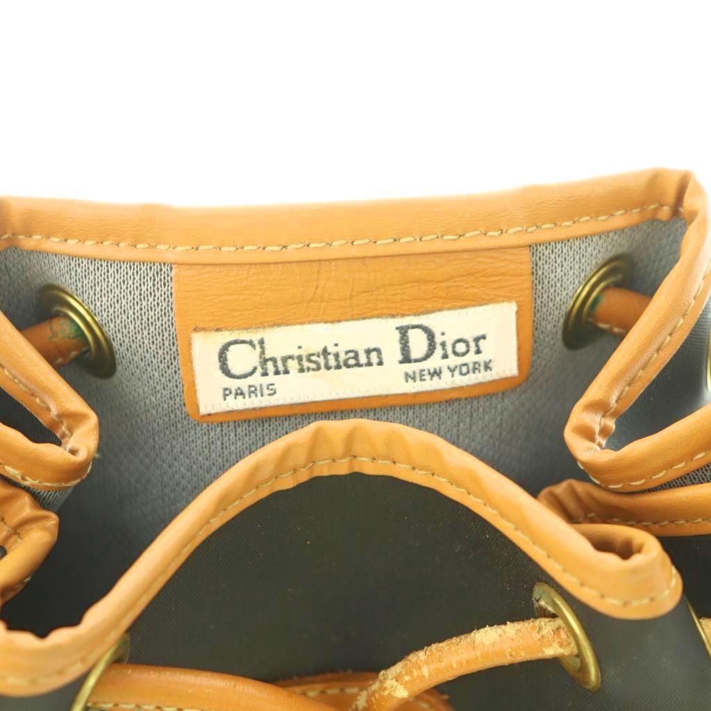 Dior Shoulder Bag Drawstring Navy Brown — view 6