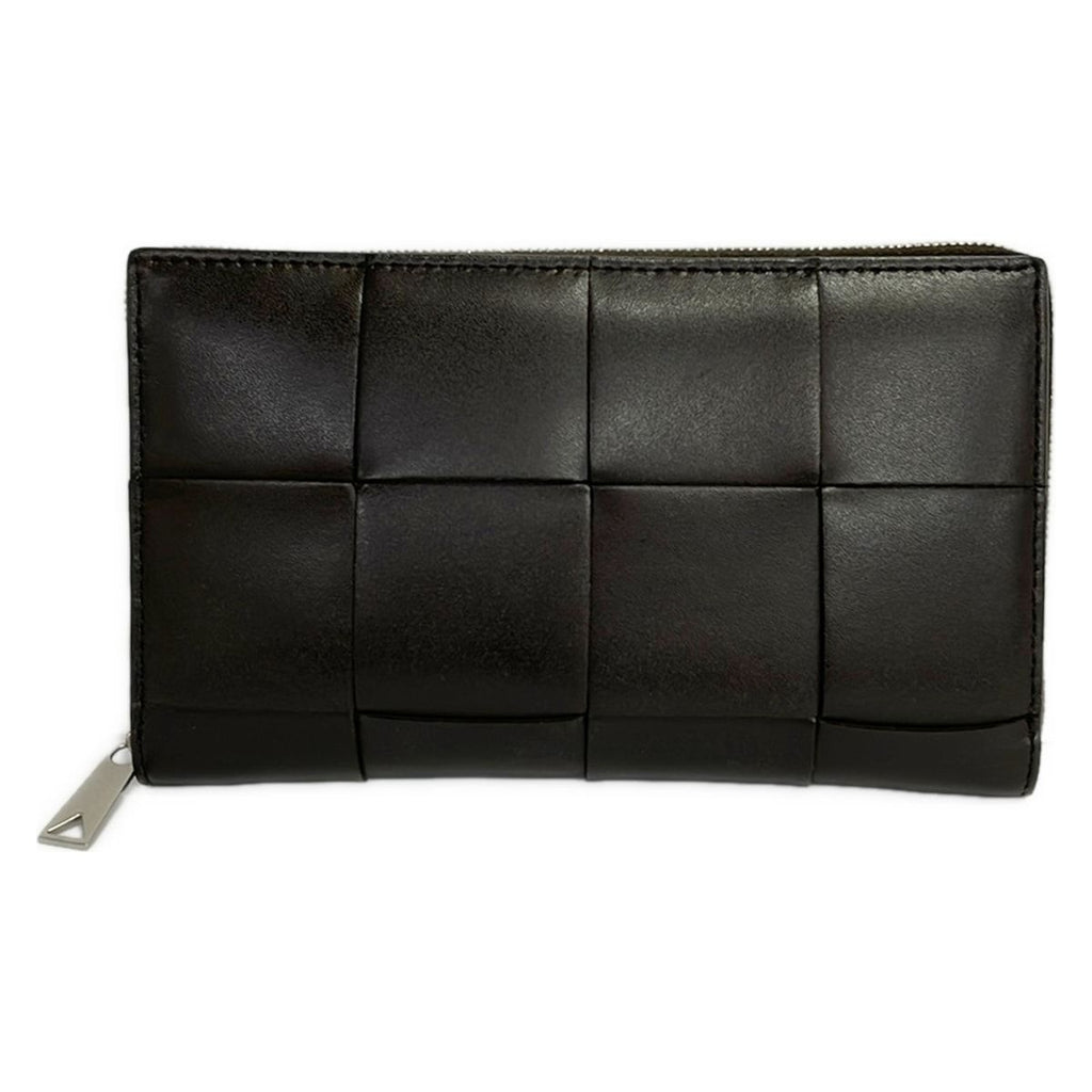 Bottega Veneta Wallet Cassette Dark Brown Zip Around Leather