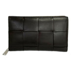 Bottega Veneta Wallet Cassette Dark Brown Zip Around Leather