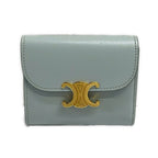 Celine Trifold Wallet Small Flap Trio Gray Leather