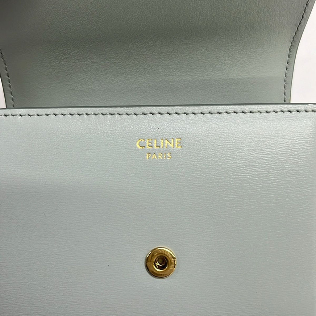 Celine Trifold Wallet Small Flap Trio Gray Leather — view 5