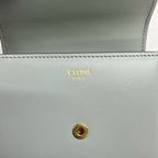 Celine Trifold Wallet Small Flap Trio Gray Leather — view 5