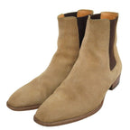 Saint Laurent Paris Suede Side Gore Boots Beige