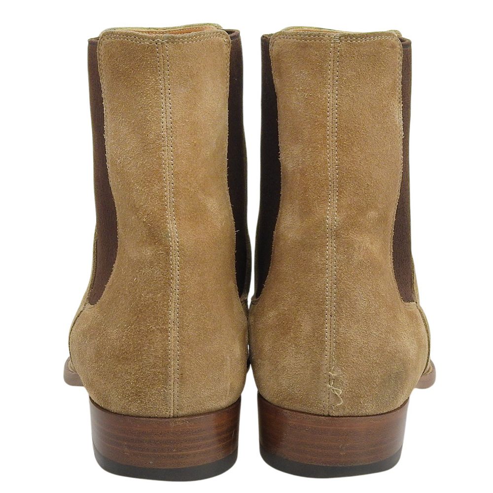 Saint Laurent Paris Suede Side Gore Boots Beige — view 5