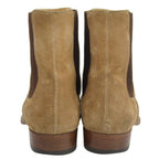 Saint Laurent Paris Suede Side Gore Boots Beige — view 5