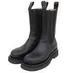 Bottega Veneta Lug Rug Side Gore Boots Chelsea Shoes Black