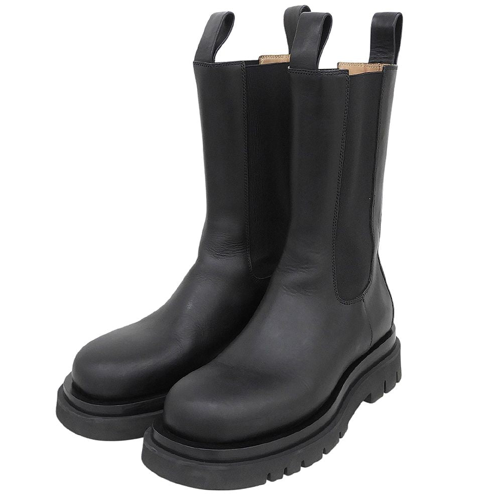 Bottega Veneta Lug Rug Side Gore Boots Chelsea Shoes Black