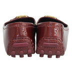Louis Vuitton LV Logo Buckle Patent Flat Shoes Wine Red — view 5
