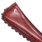 Louis Vuitton LV Logo Buckle Patent Flat Shoes Wine Red — view 3