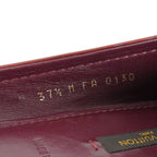 Louis Vuitton LV Logo Buckle Patent Flat Shoes Wine Red — view 6
