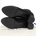 Louis Vuitton Back Zip Booties Suede Short Boots Shoes Black — view 2