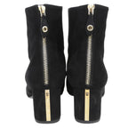 Louis Vuitton Back Zip Booties Suede Short Boots Shoes Black — view 5