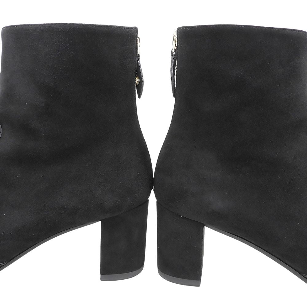 Louis Vuitton Back Zip Booties Suede Short Boots Shoes Black — view 4
