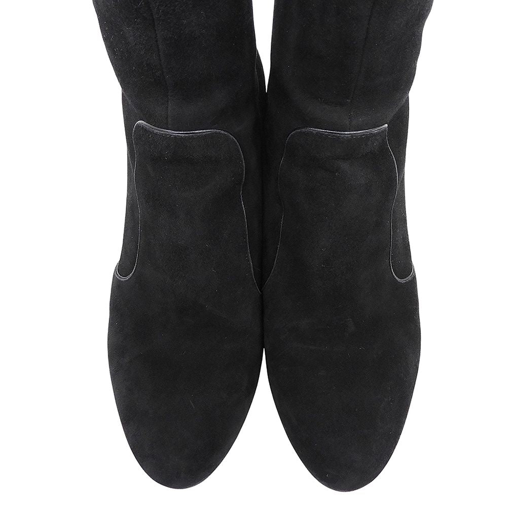 Louis Vuitton Back Zip Booties Suede Short Boots Shoes Black — view 3